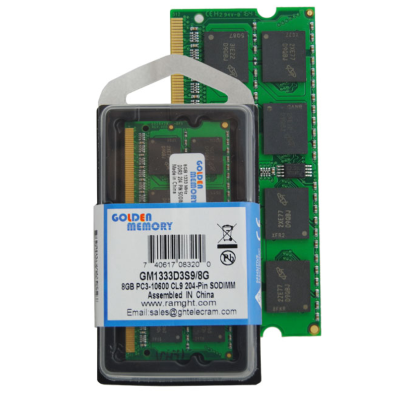 MEMORIA RAM 8GB DDR3L 1333MHZ GOLDEN SODIMM