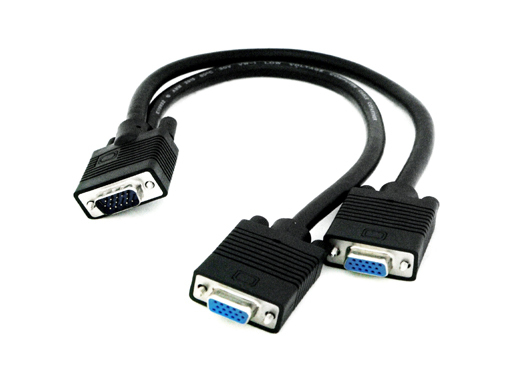 CABLE EN Y VGA 1MACHO A 2 HEMBRAS 30CM