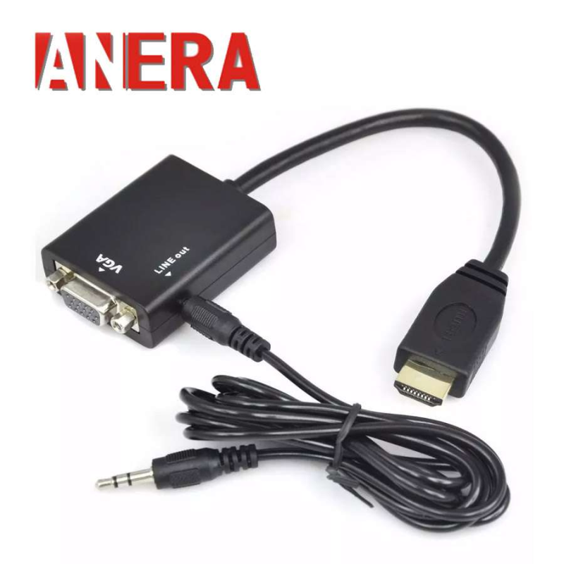 CABLE CONVERTIDOR HDMI A VGA + AUDIO ANERA 3.5MM AE-VCHD03-2