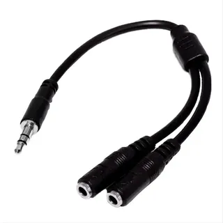 CABLE EN Y 3.5 TRIPOLAR A 2JACK 3.5MM 30CM AZUL ANERA